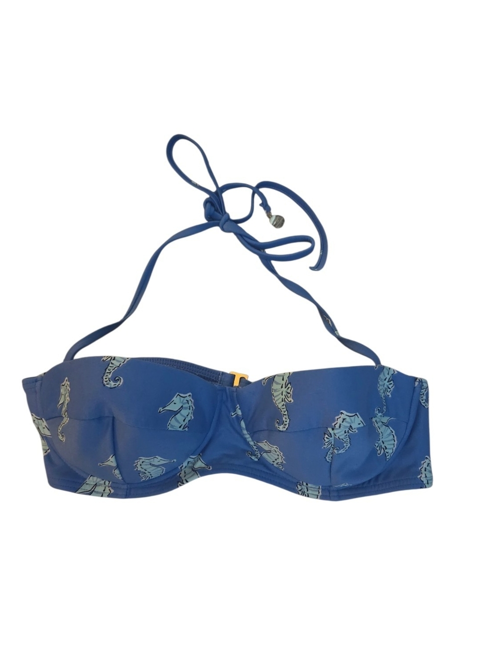 kate spade blue bikini top withseahorses